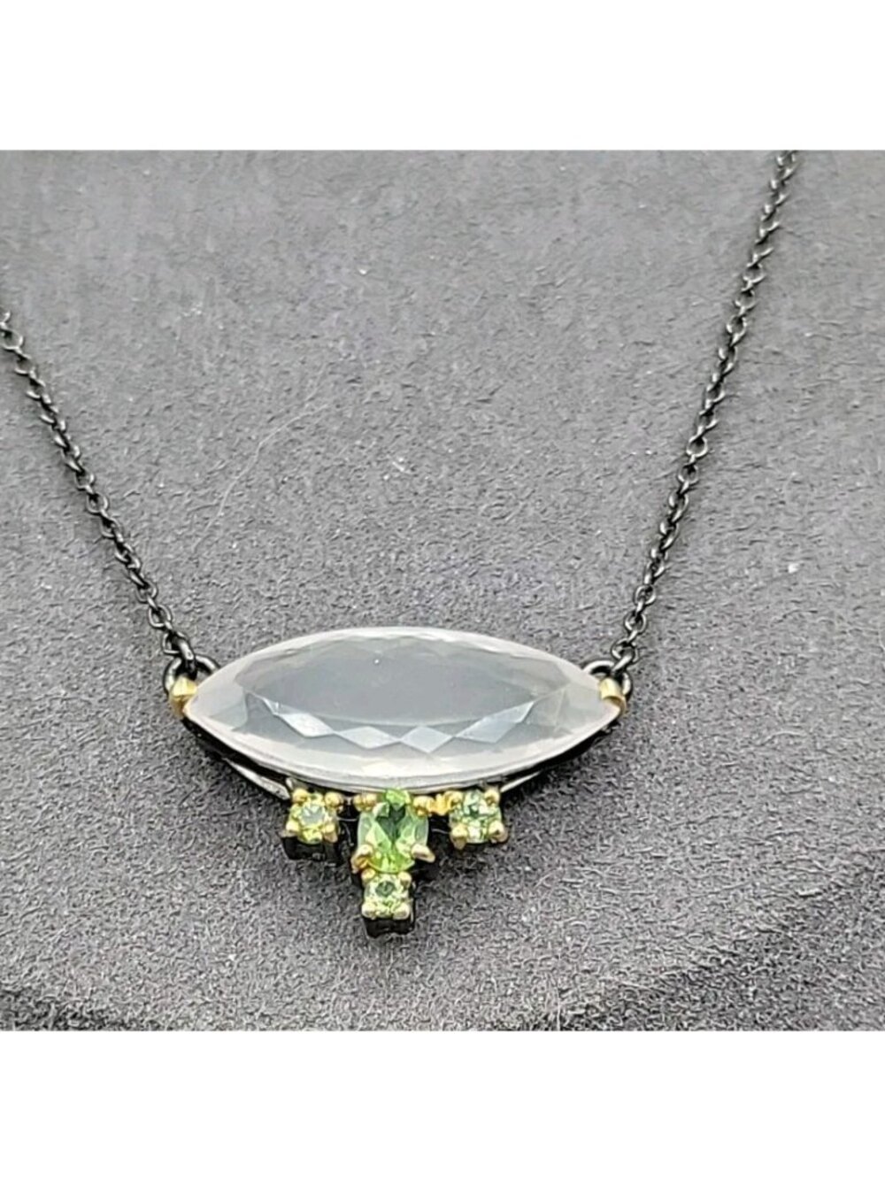 10ct Rose Quartz Peridot Sterling Silver Pendant Necklace 20" 925 Chain Stunning - Picture 6 of 16